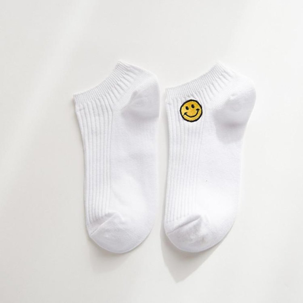 Smily Face Embroidered Socks